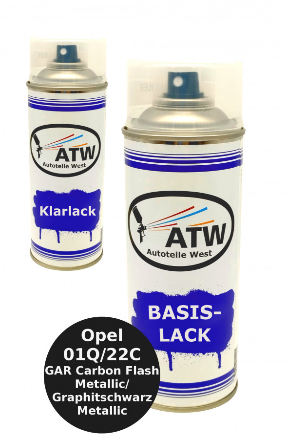 Autolack für Opel 01Q/22C GAR Carbon Flash Metallic/Graphitschwarz Metallic +400ml Klarlack Set